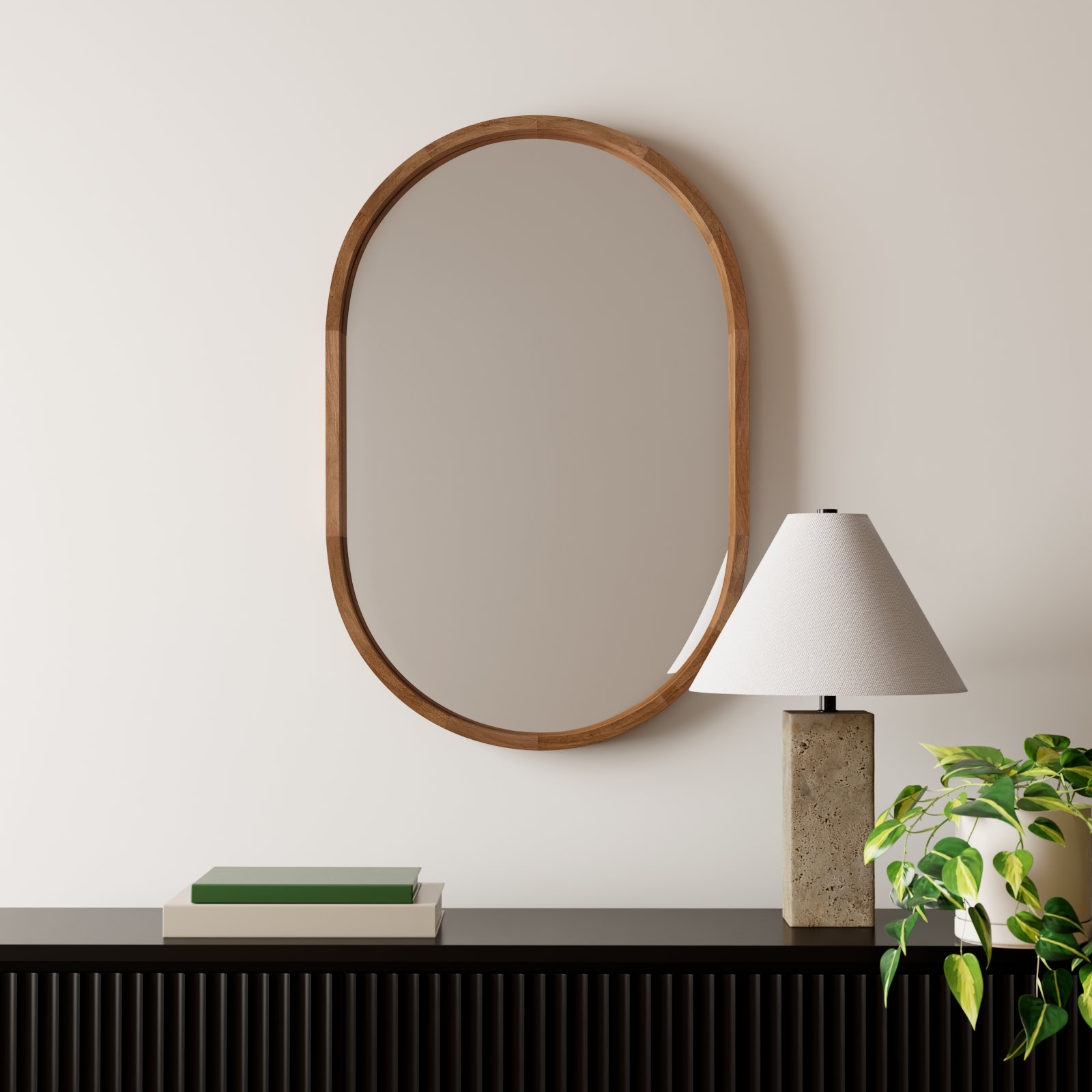 Roberts 24" Accent Mirror, Rustic Brown