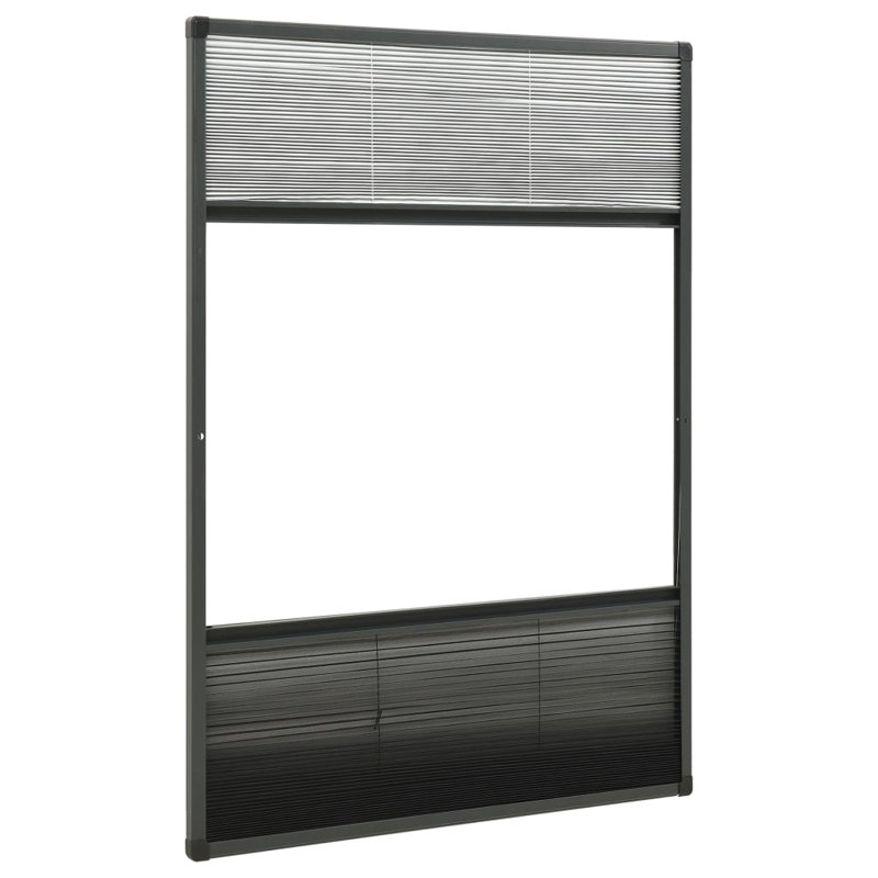 Symple Stuff Plisse Insect Screen For Windows Aluminium 110X160cm With Shade, Black, 120 cm L x 80 cm W