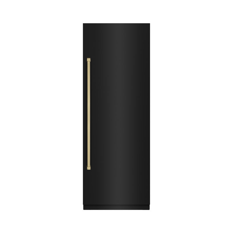 ZLINE Autograph 30 in. Column Refrigerator with Graphite Gray Interior and Champagne Bronze Accents