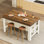 Table pour îlot de cuisine 55,1 po avec espace de rangement et de sièges pour la cuisine