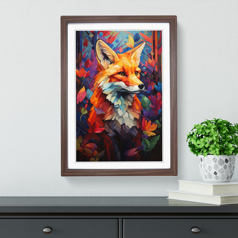 Single Picture Frame Print on Wood, Walnut Framed, 46cm H x 34cm W