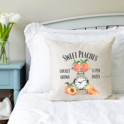  Sweet Peaches- Summer Cotton Pillow Cover