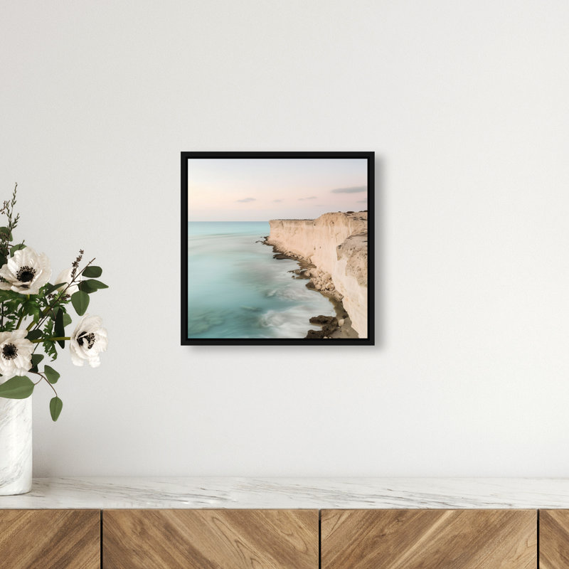 Coastal Edge I Print by Oliver Gal, 13" H x 13" W, Black Floater Frame