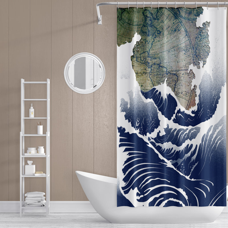Rideau de douche Ocean Waves, H 72 po x l 70 po