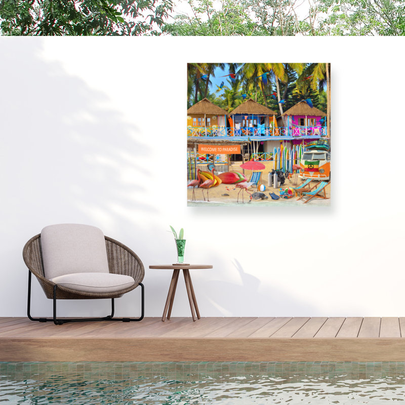 Toile d'extérieur GL Studio Welcome To Paradise, H 14 po x l 14 po