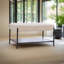 Banc de rangement rembourré avec tablette amovible-773862795