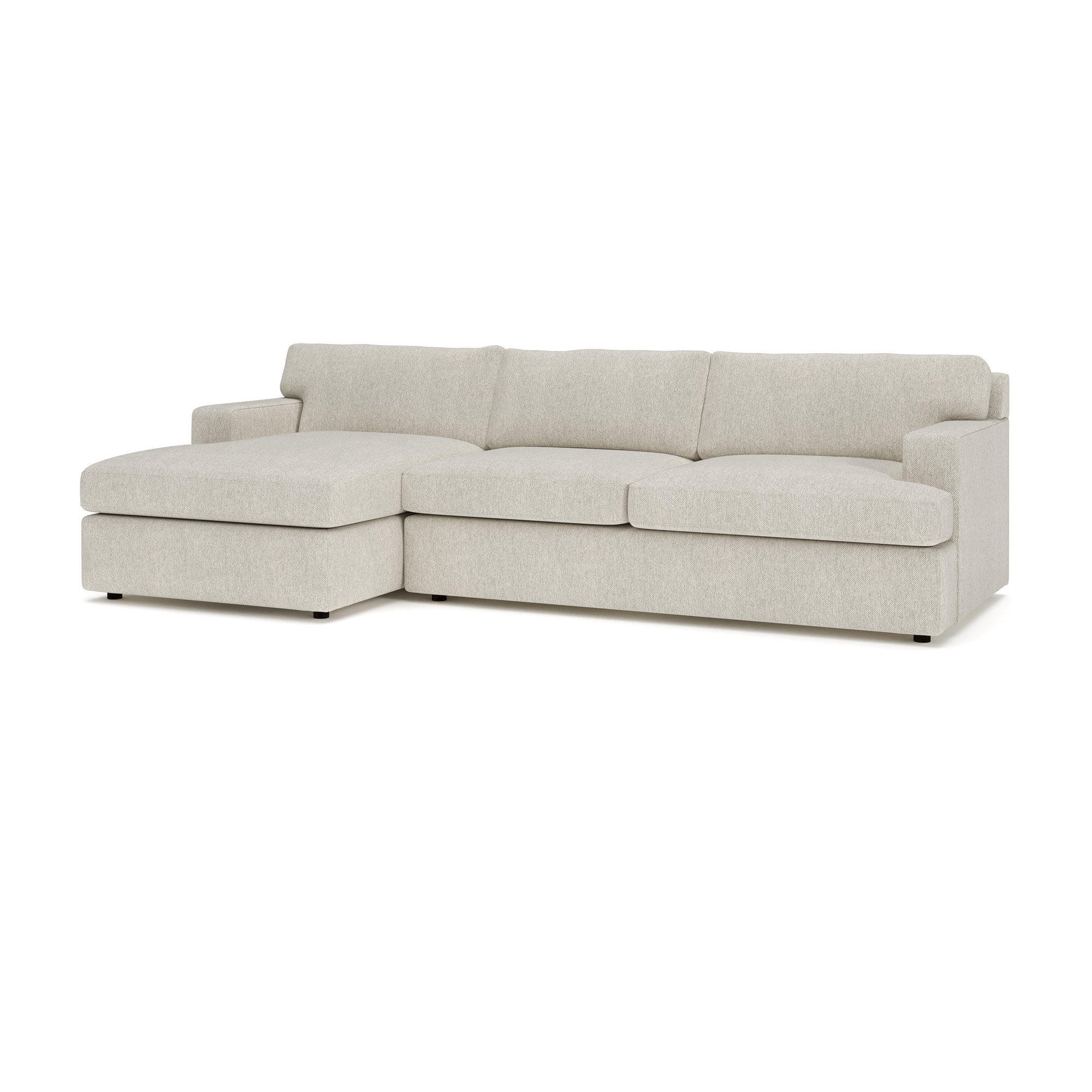Cleo 2-Piece Upholstered Sectional, Ticket Ash Heathered Basketweave, Left Hand Facing