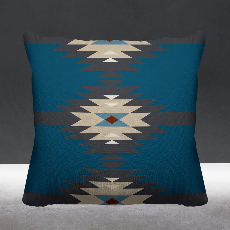 Onida Outdoor Reversible Throw Pillow, 19W" x 19H", Turquoise