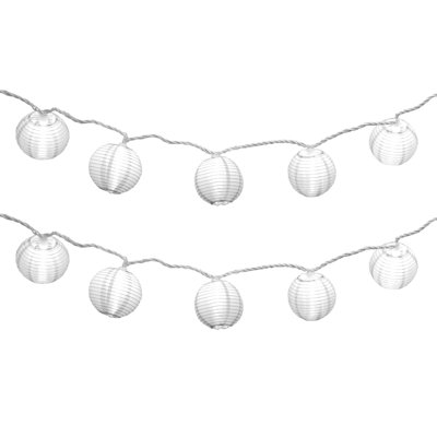 Rewis Electric String Lights with 10 Nylon Lanterns
