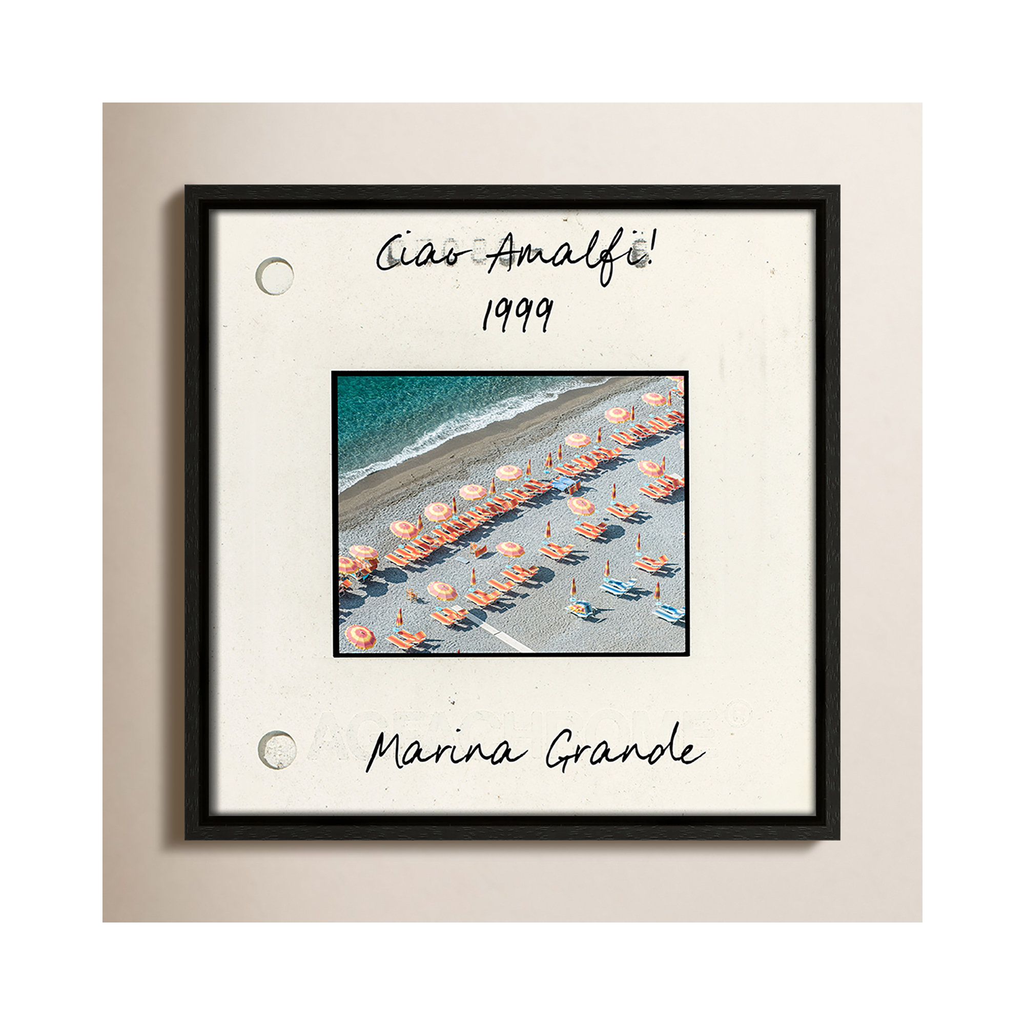 Amalfi, Italy - Marina Grande Print by Danita Dalmont, Gold Floater Framed Canvas, 13.5" H x 13.5" W x 2" D