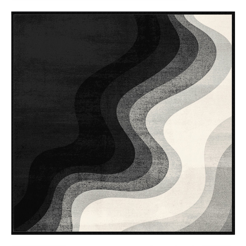 Tapis ombré moderne et contemporain lavable à la machine gris Ottavio, Carré 4 pi