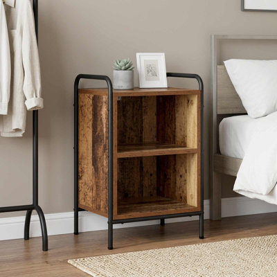 40 cm W Galvanised Steel Bedside Table