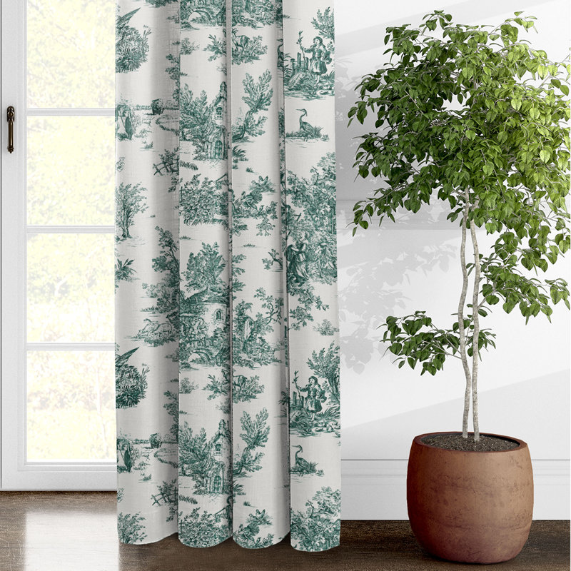 Jardin Du Jouy Toile, 50" W x 144" L, Evergreen