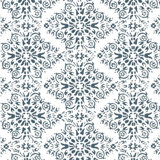 Lady Charlotte Timbre Damask 10' L x 25" W Peel and Stick Wallpaper Tile