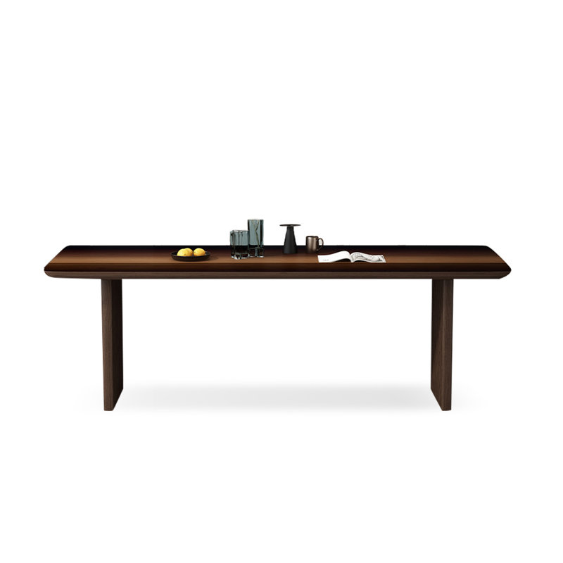 Modern Rectangular Solid Wood Dining Table, 29.53"H x 70.87"L x 31.5"W, Dark Brown