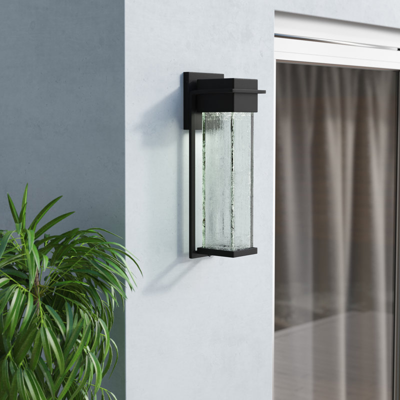 Carlotte Pacific LED Large Outdoor Wall Sconce - Matte Black, 16.5" H x 5" W x 5.5" D, Matte Black