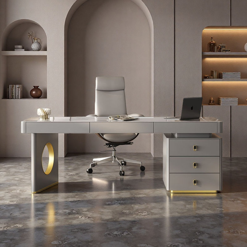 Modern Light Luxury Rock-Panel Office Desk