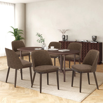 Chaise d'appoint rembourrée en similicuir et bois massif