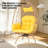Swivel Patio Lounge Chairs, Steel Rattan Modern Balcony Seating