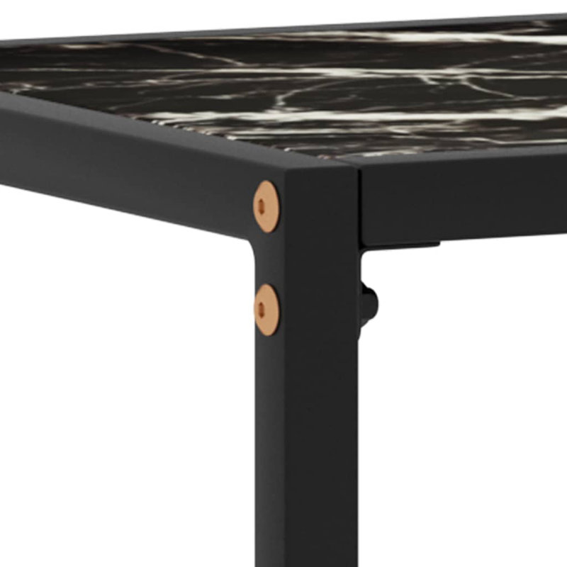 Console Table Black Tempered Glass, 29.53" H x 31.5" W x 13.78" D