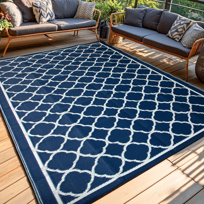 Performance Navy Outdoor/Indoor Area Rug, Rectangle 9' x 12'