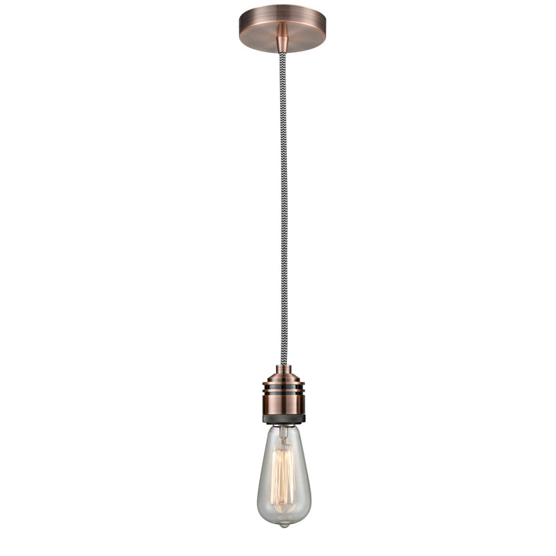 Luminaire suspendu à 1 lumière Cecil, Cuivre antique