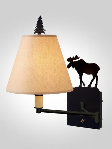 Dugan Swing Arm Sconce, Khaki, Black