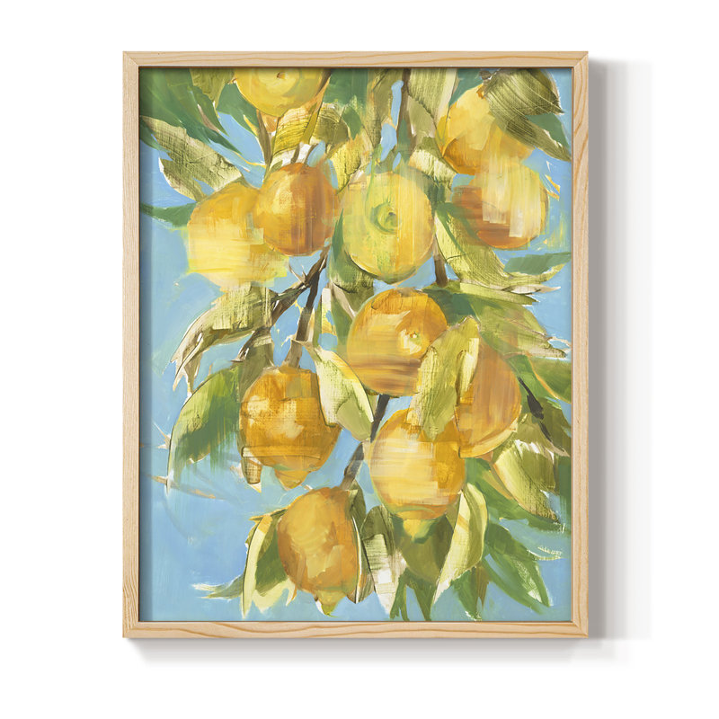 «Lovely Lemon», reproduction encadrée - bois massif, H 15 po x l 12 po, Naturel