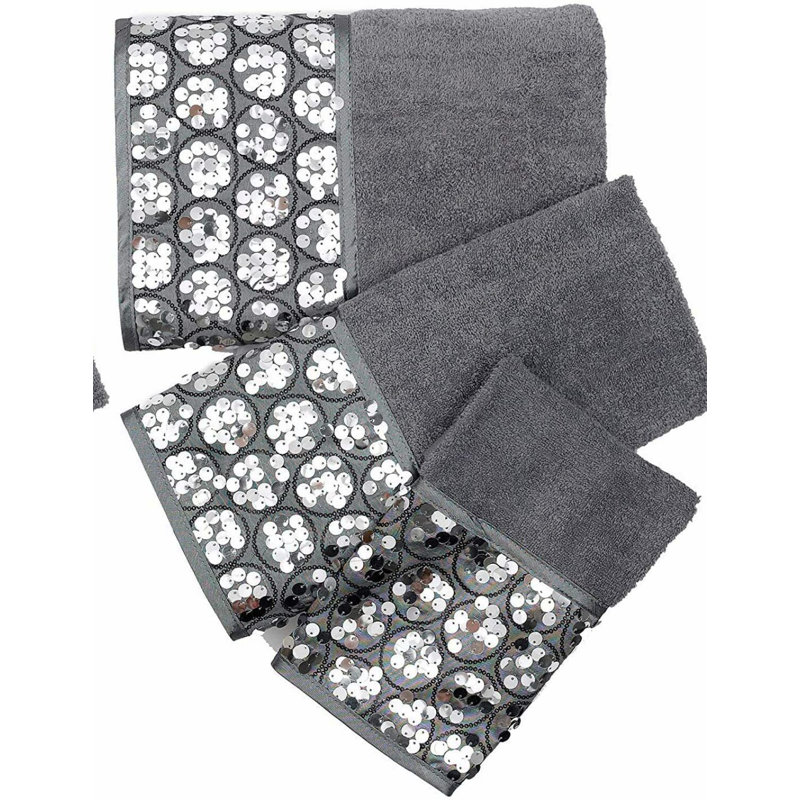 LuxSilver Plush 3-Piece Towel Set - Modern, Soft & Highly Absorbent Bathroom Decor