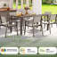 Table de jardin rectangulaire de 170 cm (67 po) avec structure en aluminium, plateau en polystyrène expansé imitation bois et trou pour parasol de 4 cm (1,6 po).-417075647