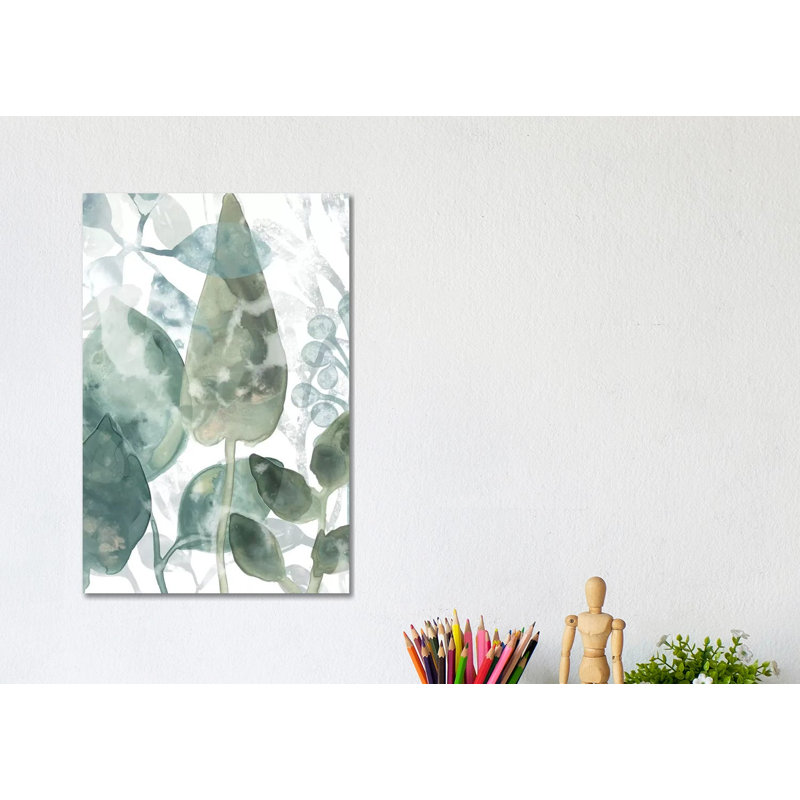 Aquatic Leaves II by June Erica Vess - Wrapped Canvas Gallery-Wrapped Canvas Giclée, 30.48cm H x 20.32cm W