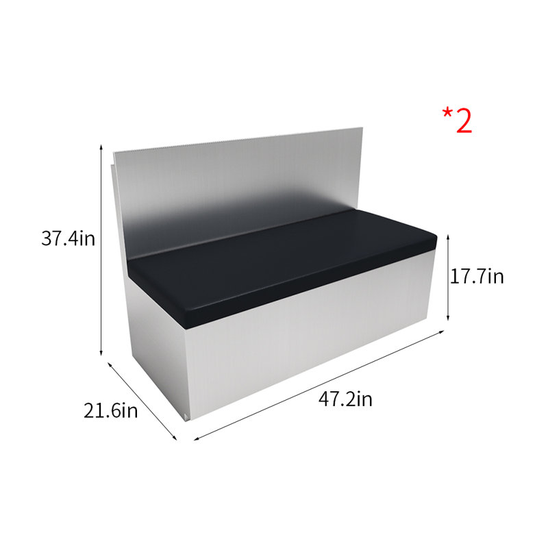 Banc rembourré en similicuir de style industriel