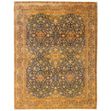 Hand Knotted Wool Oriental Area Rug in Blue And Red