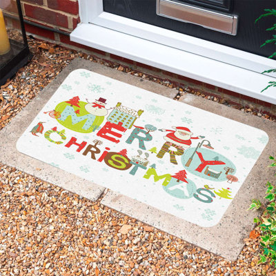 Durable PVC Doormat for Christmas, 15.7 x 27.6 inches | 100% PVC Material, Non-Slip Underside | Festive Holiday Design, Perfect for Indoor & Outdoor Use, Easy to Clean, Adds Cheer to Your Home Entrance