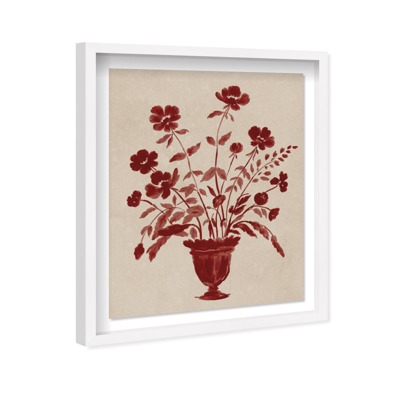 Blooming Vase Shadowbox Floral & Botanical Print by Oliver Gal, Black Frame, 16 x 20, 17.5"H x 21.5"W, White Shadowbox