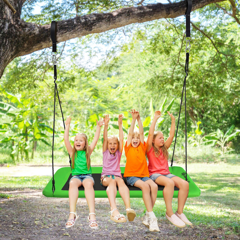 Blue Elephant Metal Standing Swing Swing Seat with Mounting Hangers and Chains, Green