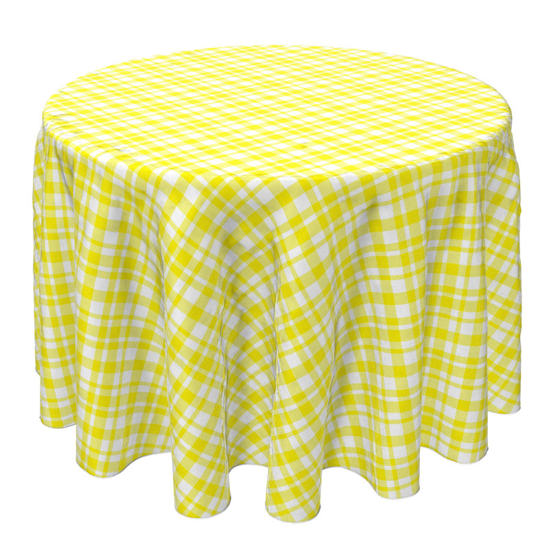 Round Plaid Cotton Tablecloth