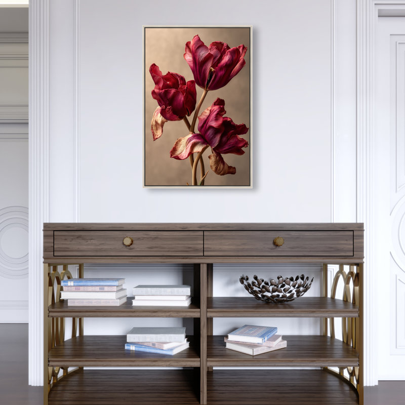 Dark Silk Remains Print by Oliver Gal, 17"H x 25"W, Silver Floater Frame