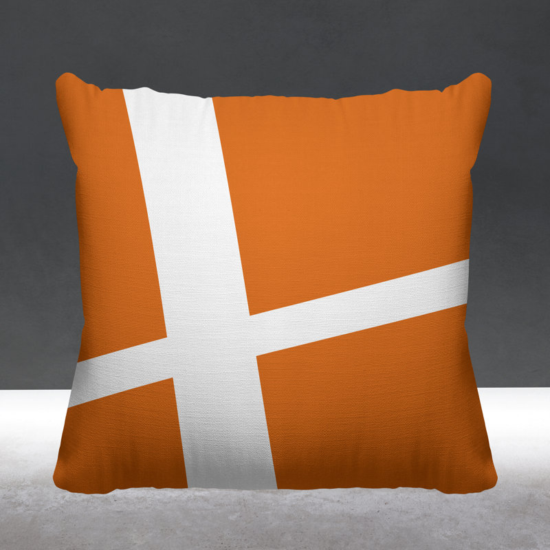 Coussin décoratif intérieur / extérieur Siddel, L 19 po x H 19 po, Orange