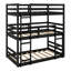 Triple lit superposé détachable en bois - 2 échelles intégrées et garde-corps de sécurité-701913285