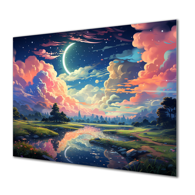 Panoramic Sky Canopy Horizon I - Rainbow Metal Wall Art, 12" H x 20" W x 1" D