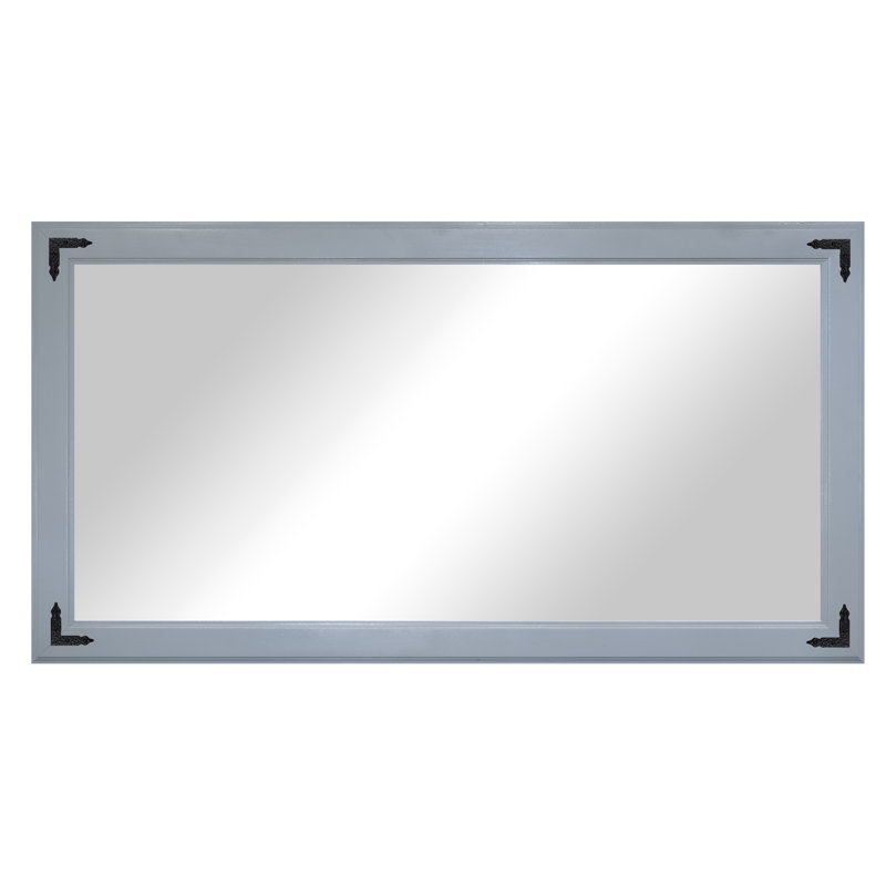 Rayne Heritage Hardwood Poplar Mirror With Decorative Corner Brackets, 32 x 33, Black