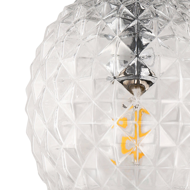 Plafonnier semi-encastré en verre Porrima, Argent