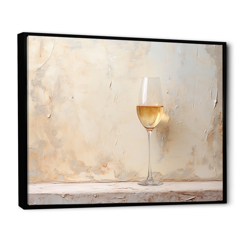 Minimalisme vin champagne, H 16 po x l 32 po x P 1 po, Cadre flottant noir