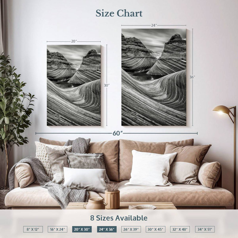 Alvord la vague monochrome, H 36 po x l 24 po