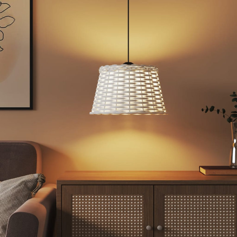 Chira Pendant Shade, White, 23cm H x 38cm W x 38cm D