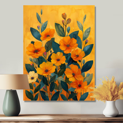 «Vibrant Yellow Green Symphony Wildflowers» - impression d'art mural fleurs sauvages