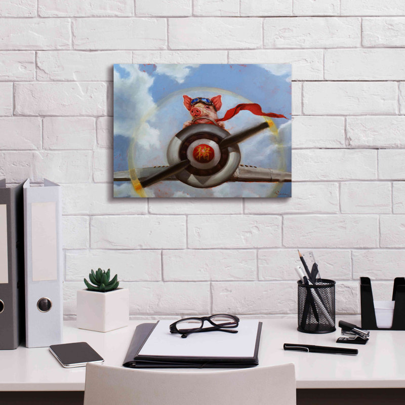«When Pigs Fly» par Lucia Heffernan, reproduction sur toile tendue, H 12 po x l 16 po