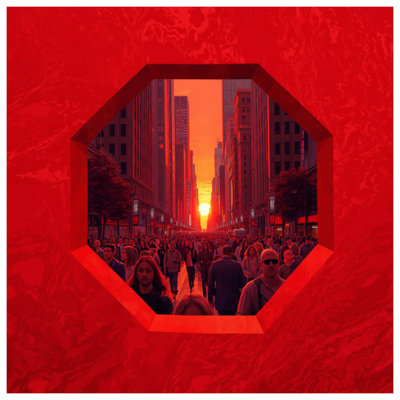 Rideaux de douche Red City Sunset