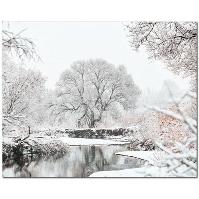 Winter Photo 4.25'' x 4.25'' Satin Ceramic Decorative Mural